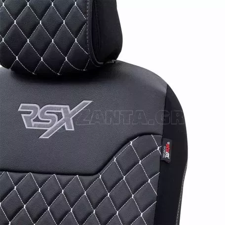 Ημικάλυμμα Αυτοκινήτου Otom RSX Diamond Δερματίνη Κεντητή Καπιτονέ Μαύρο Με Άσπρη Ραφή RSXD-102 1 Τεμάχιο 