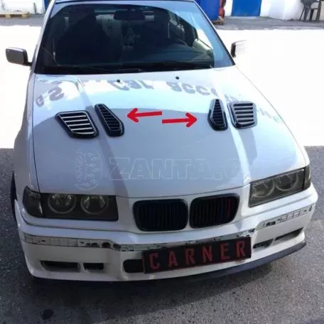 Αεραγωγοί Καπό Αυτοκόλλητοι Universal Τύπου Bmw GTR Μαύροι 33 x 11 x 1.5cm 2 Τεμάχια 