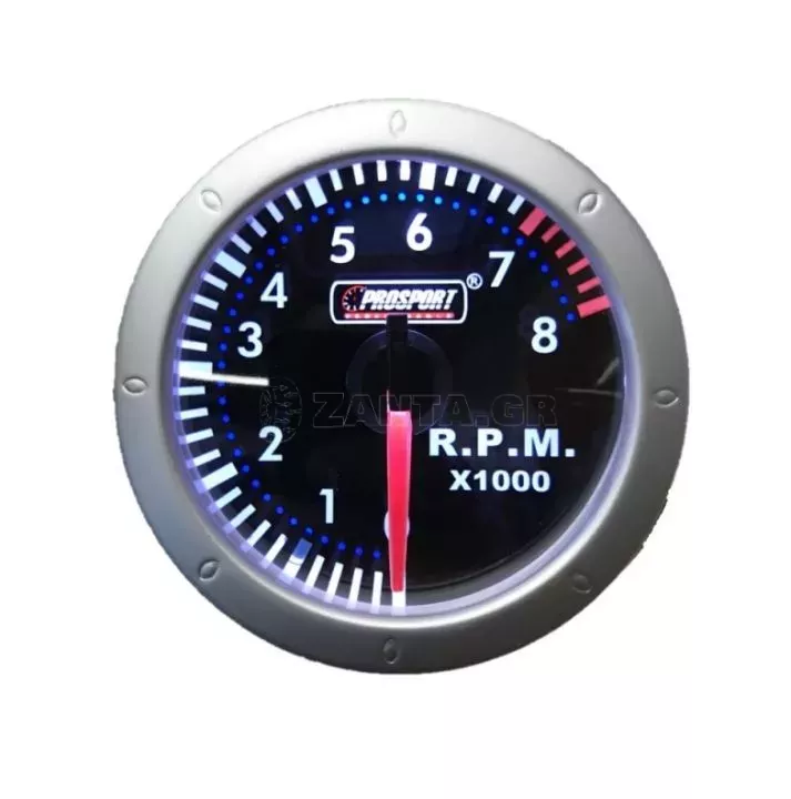Στροφόμετρο R.P.M. Prosport Diamond Mirror Look Φιμέ 52mm 270 Μοίρες