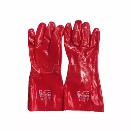Γάντια Πετρελαίου Μεγάλα Pvc 10 - XL Κόκκινα 33 cm 2 Τεμάχια 