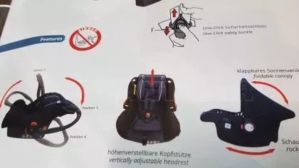 Παιδικό κάθισμα αυτοκινήτου με χερούλι Junior - Bambini - μπλε χρώμα 