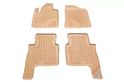 Λαστιχένια πατάκια Rezaw Plast για HYUNDAI Santa Fe II (2006-2012) - τύπου σκαφάκι - μπεζ - 4τμχ.