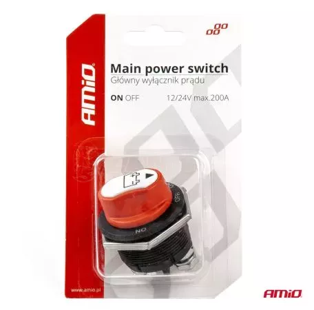 AMIO ΔΙΑΚΟΠΤΗΣ POWER-OFF ΜΠΑΤΑΡΙΑΣ 12>32V max200A preak1000A 3 ΛΕΙΤΟΥΡΓΙΩΝ ΑΜΙΟ - 1 ΤΕΜ. 03027/AM 