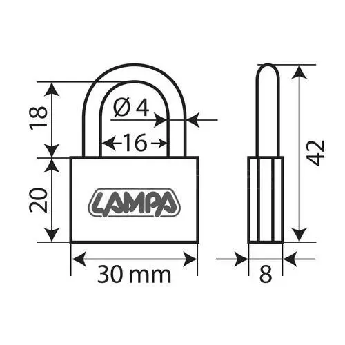 Lampa ΛΟΥΚΕΤΟ 40mm BASIC ΜΕ 3 ΚΛΕΙΔΙΑ L6542.6