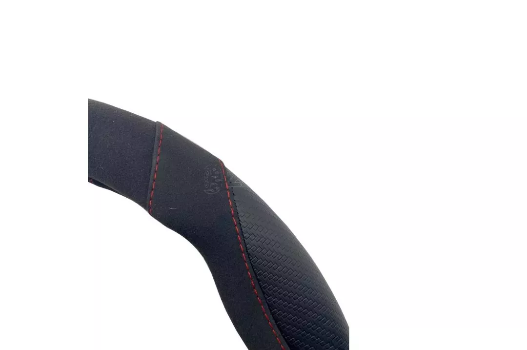 Simoni Racing ΚΑΛΥΜΜΑ ΤΙΜΟΝΙΟΥ GOOD VIBE R CARBON LOOK ΜΑΥΡΟ/KOKKINO ΟΙΚΟΛΟΓΙΚΟ ΔΕΡΜΑ 37-39cm SIMONI RACING - 1 τεμ. SRCVT/73R
