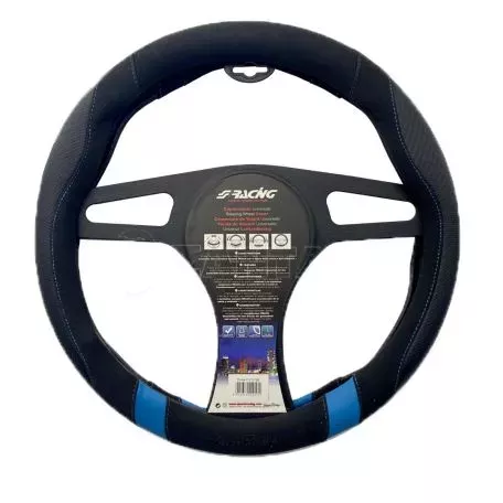 Simoni Racing ΚΑΛΥΜΜΑ ΤΙΜΟΝΙΟΥ GOOD VIBE R CARBON LOOK ΜΑΥΡΟ/ΜΠΛΕ ΟΙΚΟΛΟΓΙΚΟ ΔΕΡΜΑ 37-39cm SIMONI RACING  - 1 τεμ. SRCVT/73B 