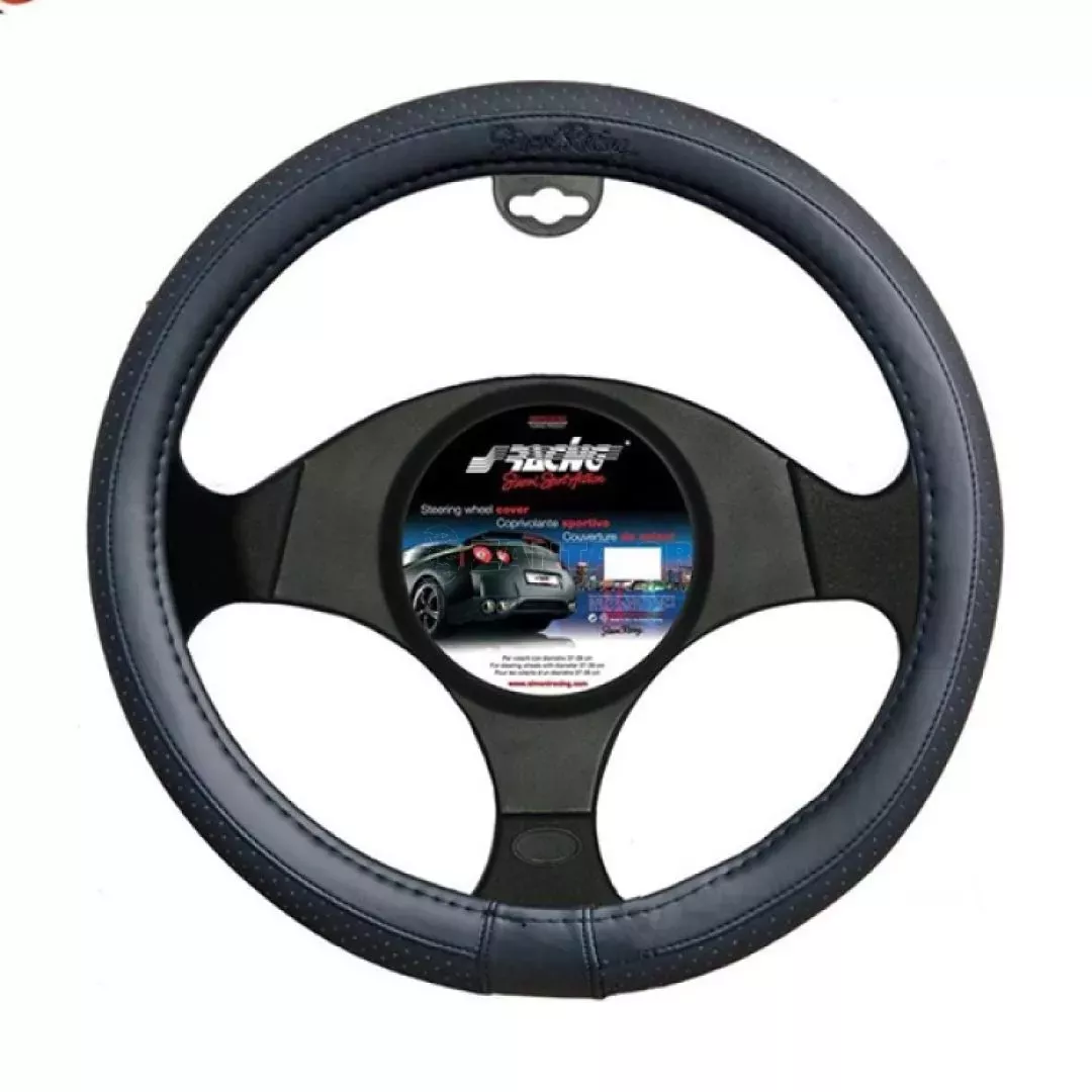 Simoni Racing ΚΑΛΥΜΜΑ ΤΙΜΟΝΙΟΥ TOTAL BLACK SMALL ΜΑΥΡΟ 35>37cm - ΑΠΟ ΟΙΚΟΛΟΓΙΚΟ ΔΕΡΜΑ SRCVT/16S
