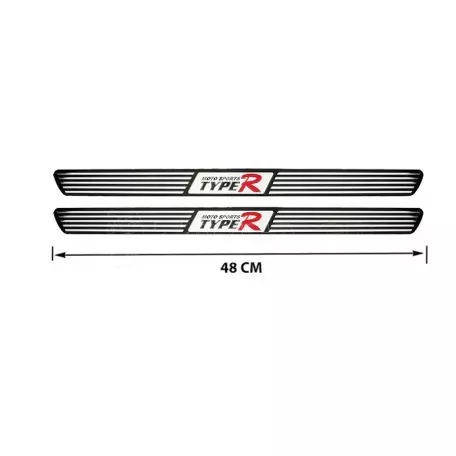 Διακοσμητικά Εσωτερικά Μασπιέ Πόρτας Universal 48cm Type-R Μαύρο / Χρώμιο 2 Τεμάχια 