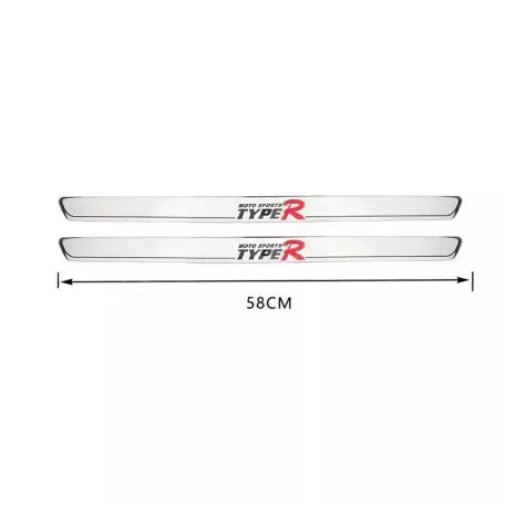 Διακοσμητικά Εσωτερικά Μασπιέ Πόρτας Universal 58cm Type-R Χρωμίου 2 Τεμάχια 