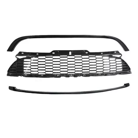 Μάσκα Για Mini Cooper 06-14 R56 / R57 / R55 S/JCW Κυψελωτή Γυαλιστερή Μαύρη 3 Τεμάχια 