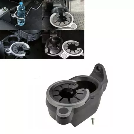 Ποτηροθήκη Αυτοκινήτου Διπλή Για Smart Fortwo W451 07-14 Μαύρο/Γκρι PL0296 