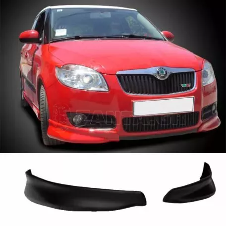 Μπροστινά Spoiler Δεξιά & Αριστερά Για Skoda Fabia 2 (5J) 07-14 Από Abs Πλαστικό 2 Τεμάχια 
