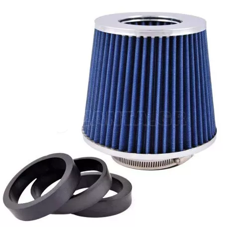 Φιλτροχοάνη Αυτοκινήτου Διπλής Ροής Universal 160x155mm Φ77 Με 3 Αντάπτορες Φ60/63/70mm Μπλε 