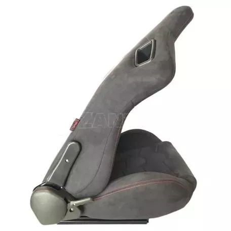 Καθίσματα Bucket R8 Suede Alcantara Μαύρο Με Κόκκινες Ραφές Και Carner Logo Ζευγάρι 2 Τεμαχίων 