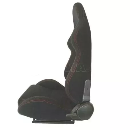 Καθίσματα Bucket Apollo Sport Ύφασμα Μαύρο Με Κόκκινες Ραφές Ζευγάρι 2 Τεμαχίων 