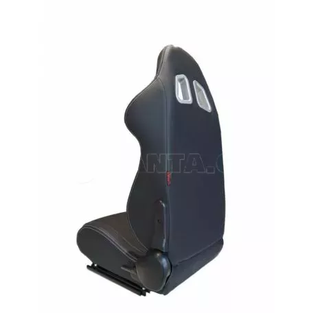 Καθίσματα Bucket Apollo Sport Δερματίνη Μαύρο Με Άσπρες Ραφές Ζευγάρι 2 Τεμαχίων 