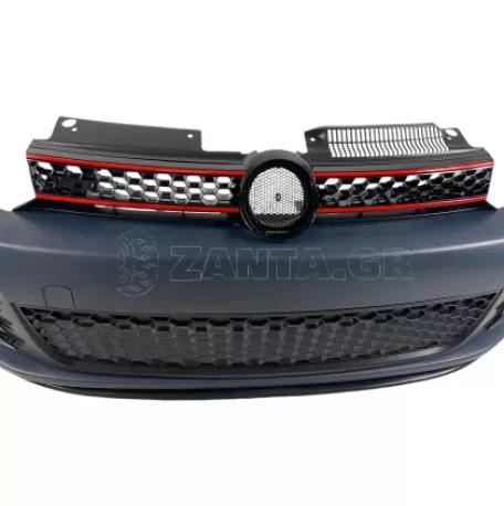 Προφυλακτήρας εμπρός για Vw Golf 6 με μάσκα και προβολάκια - GTI design 