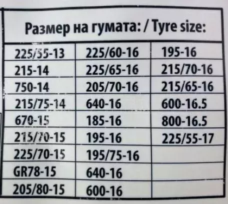 Αντιολισθητικές αλυσίδες για φορτηγάκια, βαν, τζιπ, suv (μέγεθος 230) για 14'' , 15", 16", 17" ζάντες - σετ 2τμχ. 