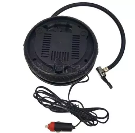 Κομπρεσέρ αέρος ελαστικών αυτοκινήτου 12V με μανόμετρο και αντάπτορα αναπτήρα - στρογγυλό - 1 τμχ. 