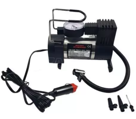 Κομπρεσέρ αέρος αυτοκινήτου 12V, 120W, 10A με μανόμετρο και αντάπτορα αναπτήρα με 3 αντάπτορες - 1 τμχ. 