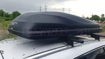 Μπαγκαζιέρα οροφής Junior Altro 200x90x41cm με διπλό άνοιγμα με κλειδί, 500 λίτρα - μαύρη 