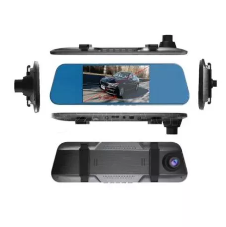 Βίντεο καταγραφέας DVR 1080 FULL HD με 5,5" LCD Touch screen οθόνη στον καθρέφτη με κάμερα οπισθοπορείας και καταγραφή 
