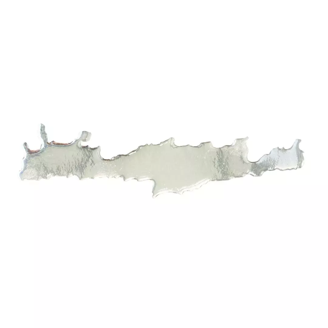 Αυτοκόλλητο Αυτοκινήτου ''Κρήτη΄΄ 15cm x 3,5cm Ασημί Με Επικάλυψη Σμάλτου 1 Τεμάχιο