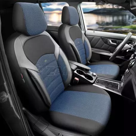Καλύμματα Αυτοκινήτου Otom "Nova" Universal Ύφασμα Jacquard / Δερματίνη Σετ Εμπρός / Πίσω 11 Τεμαχίων Μπλε / Μαύρο ΝΟV-3304 
