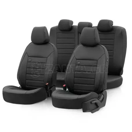 Καλύμματα Αυτοκινήτου Otom Premium Design Universal Full Δερματίνη Σετ Εμπρός / Πίσω 11 Τεμαχίων Μαύρο PRM-101 