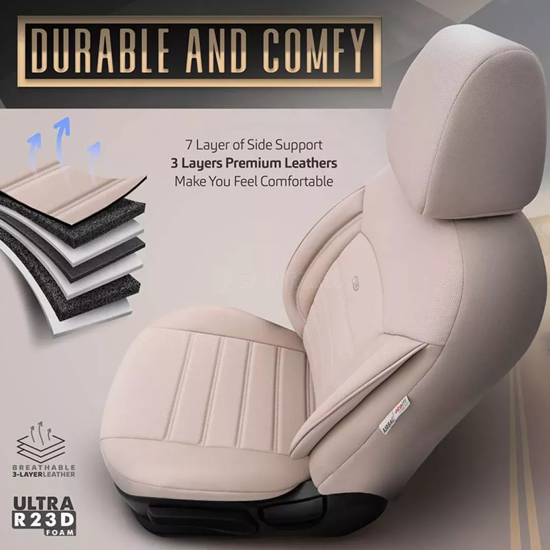Καλύμματα Αυτοκινήτου Otom Inspire Design Universal Full Δερματίνη Σετ Εμπρός / Πίσω 11 Τεμαχίων Μπεζ INS-3509