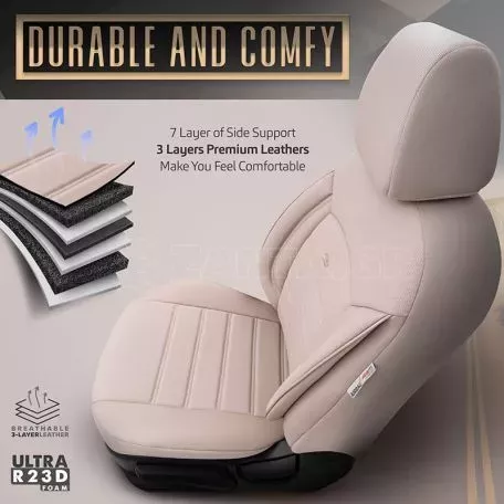Καλύμματα Αυτοκινήτου Otom Inspire Design Universal Full Δερματίνη Σετ Εμπρός / Πίσω 11 Τεμαχίων Μπεζ INS-3509 