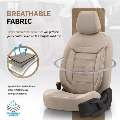 Καλύμματα Αυτοκινήτου Otom Comfortline Design Universal Sued / Rachel / Δερματίνη Σετ Εμπρός / Πίσω 11 Τεμαχίων Μπεζ CMF-210 