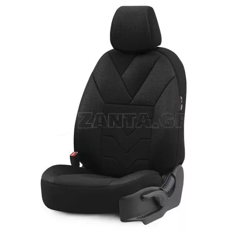 Καλύμματα Αυτοκινήτου Otom Tempo Design Universal Βαμβακερό Ύφασμα Rachel Σετ Εμπρός / Πίσω 11 Τεμαχίων Μαύρο TMP-1501 