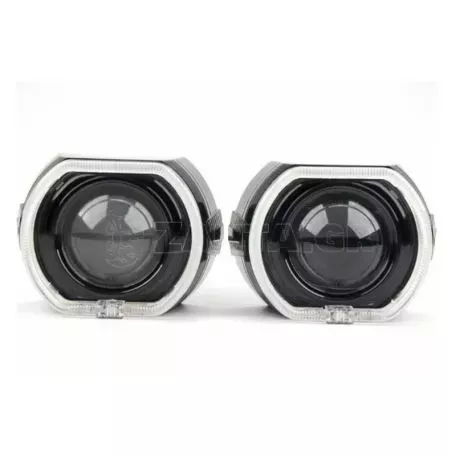 Καπάκι Για Προτζέκτορα 2.5" & 3.0" Bmw M4 Look 4D Με Led Angel Eyes Μαύρο 1 Τεμάχιο 