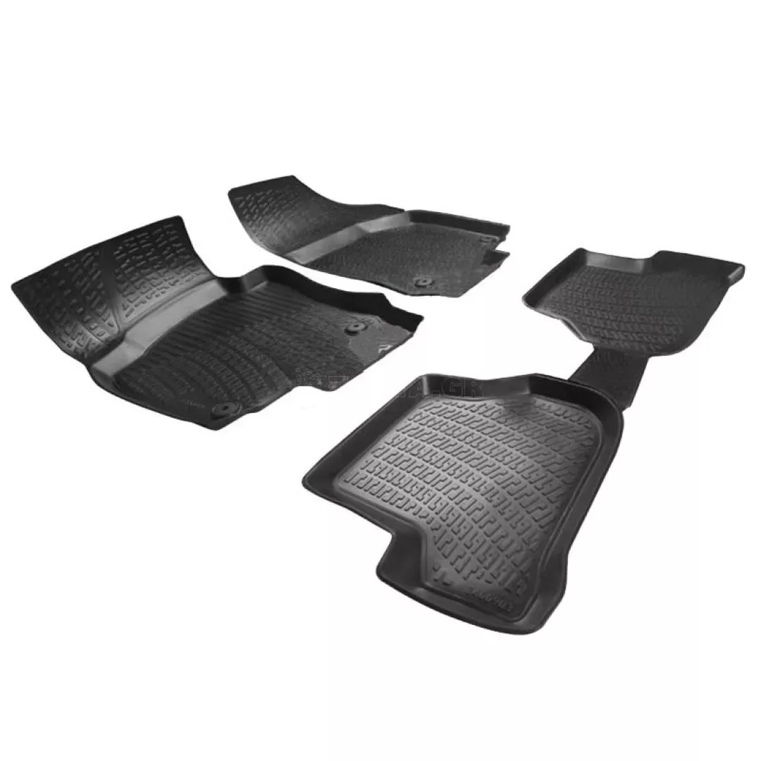 Πατάκια Σκαφάκια 3D Από Λάστιχο TPE Για VW Golf 4 ΙV/Bora/ Beetle/Skoda Octavia 4/Seat Leon 1Μ/Toledo Rizline 4 Τεμάχια Μαύρα