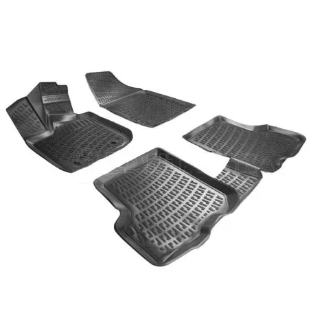 Πατάκια Σκαφάκια 3D Από Λάστιχο TPE Για Dacia Sandero 2 2012- Rizline 4 Τεμάχια Μαύρα 