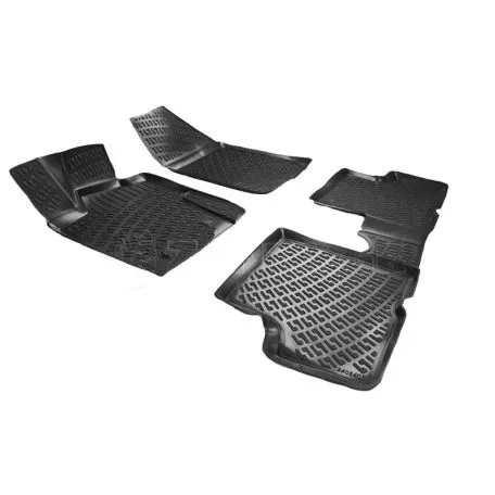 Πατάκια Σκαφάκια 3D Από Λάστιχο TPE Για Dacia Duster 4x4 2010-2017 Rizline 4 Τεμάχια Μαύρα 