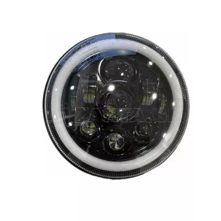 Μπροστινά Φανάρια Set Για Jeep Wrangler 96+ / Mercedes-Benz G-Class W463 / Hummer H1/H2 / Harley-Davidson Led Angel Eyes / DRL Projectors Μαύρα 7 led 2 Τεμάχια 