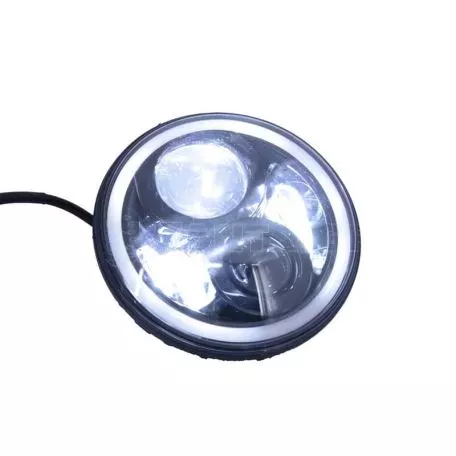 Μπροστινά Φανάρια Set Για Jeep Wrangler 96+ / Mercedes-Benz G-Class W463 / Hummer H1/H2 / Harley-Davidson Led Angel Eyes / DRL Projectors Μαύρα 