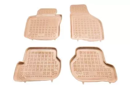 Λαστιχένια πατάκια Rezaw Plast για VW Golf 5 / 6 / VW Jetta / Seat Leon (2004-2012) / VW Scirocco / Skoda Octavia 2 (2004-2013) - τύπου σκαφάκι - μπεζ - 4τμχ. 