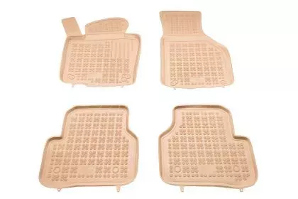 Λαστιχένια πατάκια Rezaw Plast για VW Passat B6 / B7 (2005-2014) / Tiguan (2007-2016) / Jetta (2010-2018) - τύπου σκαφάκι - μπεζ - 4τμχ. 