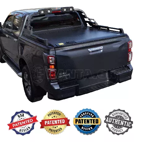 ΚΑΠΑΚΙ ΚΑΡΟΤΣΑΣ ΡΟΛΟ ΑΛΟΥΜΙΝΙΟΥ ΜΕ PREMIUM LED ROLL-BAR TEK 2 MAX 9080 ROLL+RB 430LED ISUZU D-MAX 2021+ 