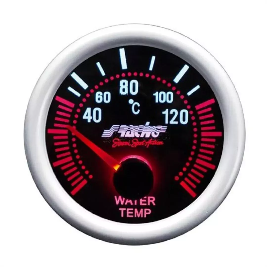 Simoni Racing ΘΕΡΜΟΚΡΑΣΙΑ ΝΕΡΟΥ 52mm 2'' ΜΑΥΡΟ ΜΕ ΚΟΚΚΙΝΟ ΦΩΤΙΣΜΟ ΟΡΓ/WT/A