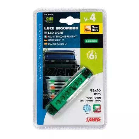 Lampa ΦΩΣ ΟΓΚΟΥ 6LED ΠΡΑΣΙΝΟ 12/24V 96mm ΑΔΙΑΒΡΟΧΟ 1ΤΕΜ. L9701.0 