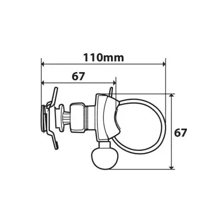 Optiline Βάση Στήριξης Κινητού Belt της σειράς Optiline για Τιμόνι Μηχανής ή Ποδηλάτου με διάμετρο από 15 mm έως 40 mm, ρυθμιζόμενο ιμάντα δέσης (λουρί) με πεταλούδα και σύστημα Du 