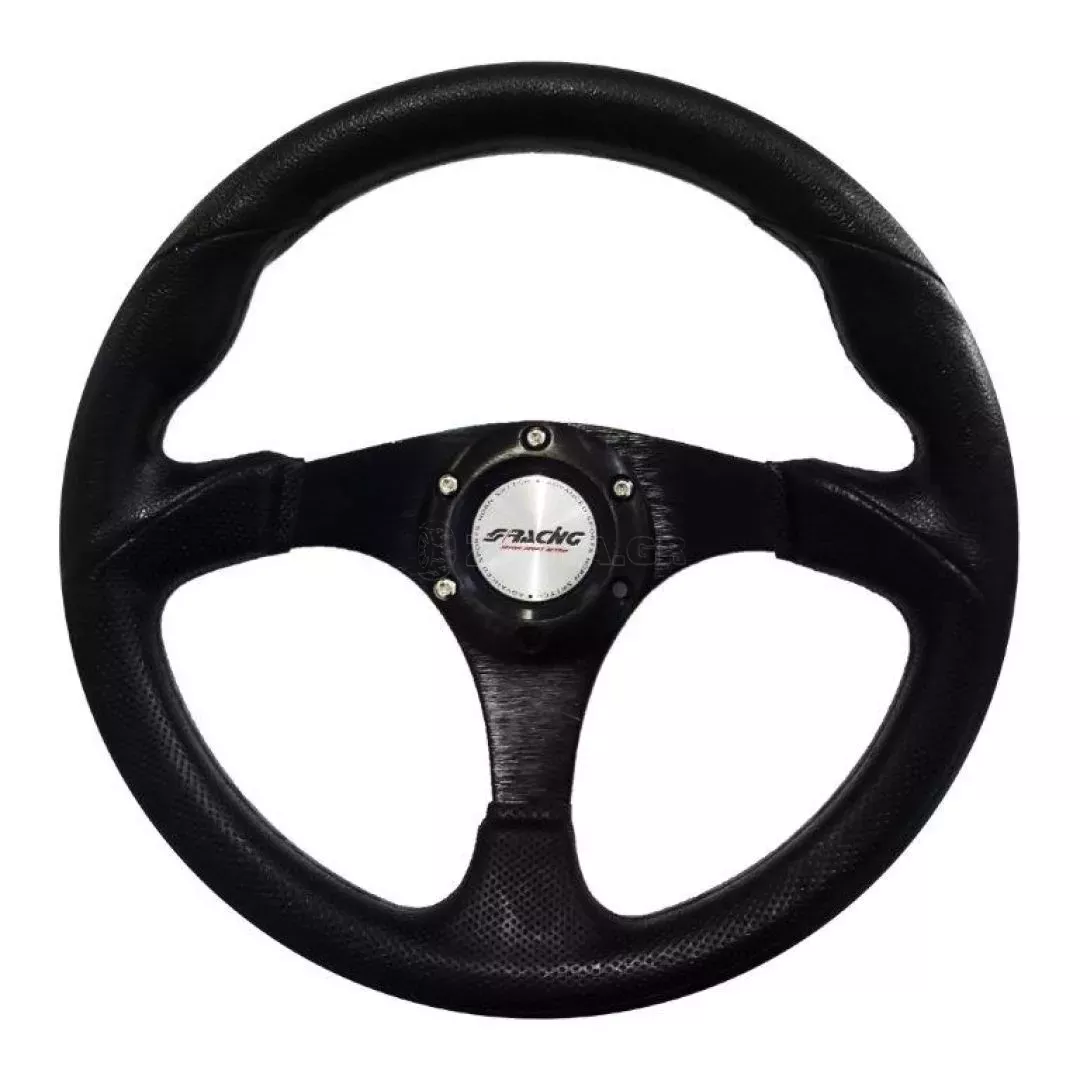 Simoni Racing ΤΙΜΟΝΙ BARCHETTA EVO - ΜΑΥΡΟ ΟΙΚΟΛΟΓΙΚΟ ΔΕΡΜΑ 320mm SRBPU320N