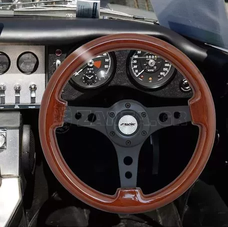 Simoni Racing ΤΙΜΟΝΙ ΤΑΜΒΑΥ ΤΡΙΛΑΜΟ ΞΥΛΙΝΟ/ΜΑΥΡΟ ΔΙΑΜΕΤΡΟΥ 330mm & ΠΑΧΟΥΣ 95mm SRTAM 