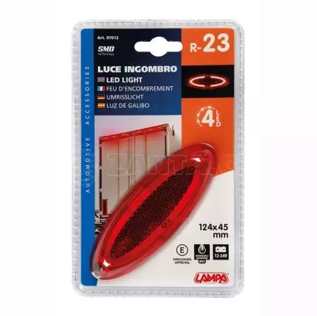 Lampa ΦΩΣ ΟΓΚΟΥ 4LED ΚΟΚΚΙΝΟ SMD 12/24V 124mm 1ΤΕΜ. L9701.2 