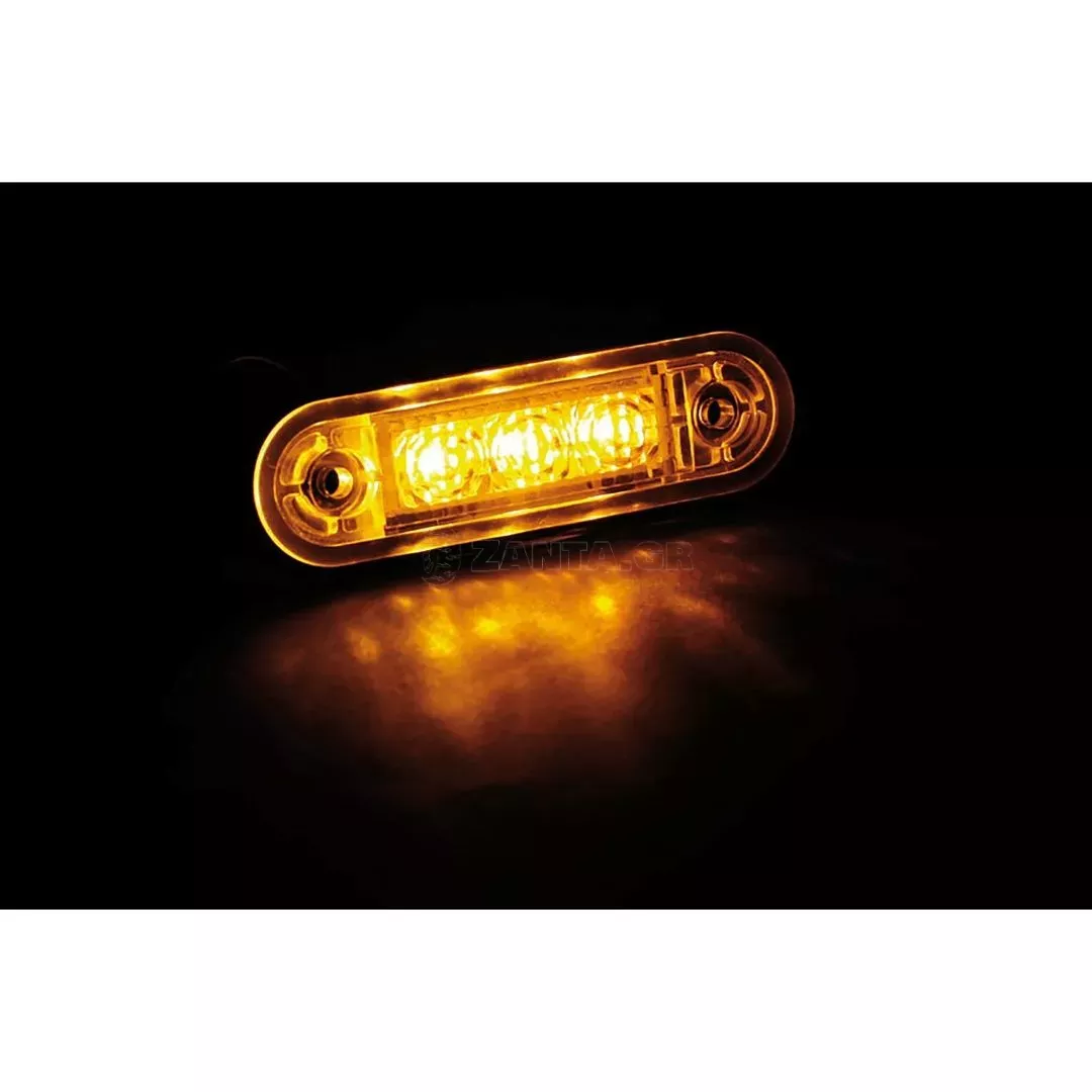 Lampa ΦΩΣ ΟΓΚΟΥ ΦΟΡΤΗΓΟΥ 24V 3 LED 80x22mm ΠΟΡΤΟΚΑΛΙ - 1 ΤΕΜ. L9700.6