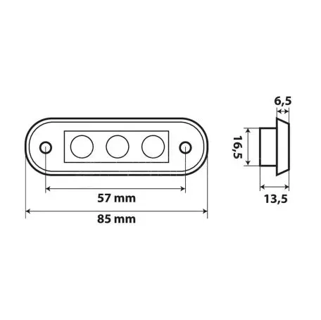 Lampa ΦΩΣ ΟΓΚΟΥ ΦΟΡΤΗΓΟΥ 24V 3 LED 80x22mm ΠΟΡΤΟΚΑΛΙ - 1 ΤΕΜ. L9700.6 